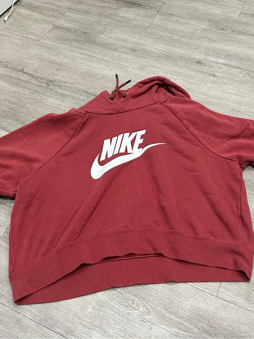 Nike Maroon Pullover Hoodie with White Swoosh